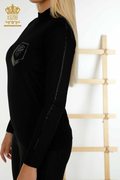 Venta al por mayor Suéter de Punto para Mujer Cuello Alto Negro - 30393 | KAZEE - 5