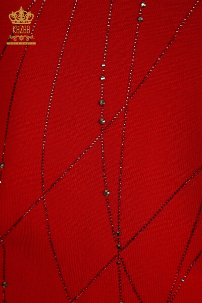 Venta al por mayor Suéter de Punto para Mujer Cuello Alto Rojo - 30454 | KAZEE - 4