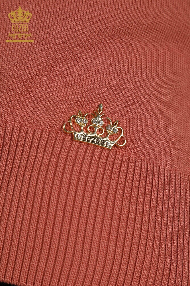 Venta al por mayor de Punto de Mujer Suéter Cuello Alto Viscosa Dusty Rose - 16168 | KAZEE - 6