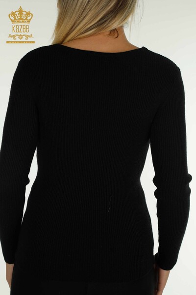 Venta al por mayor Jersey de Mujer con Detalle de Cuello Negro - 30392 | KAZEE - Thumbnail