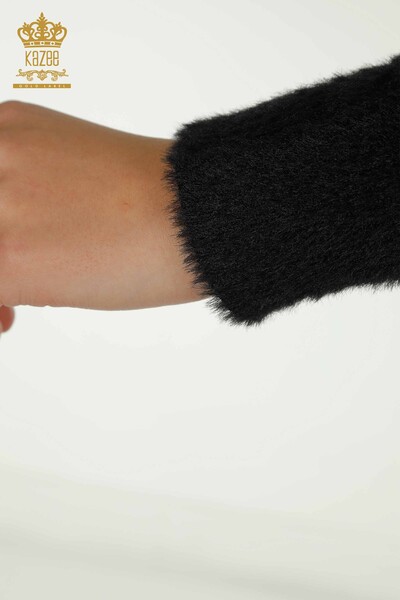 Venta al por mayor Suéter de Punto para Mujer Estampado Angora Negro - 30682 | KAZEE - Thumbnail