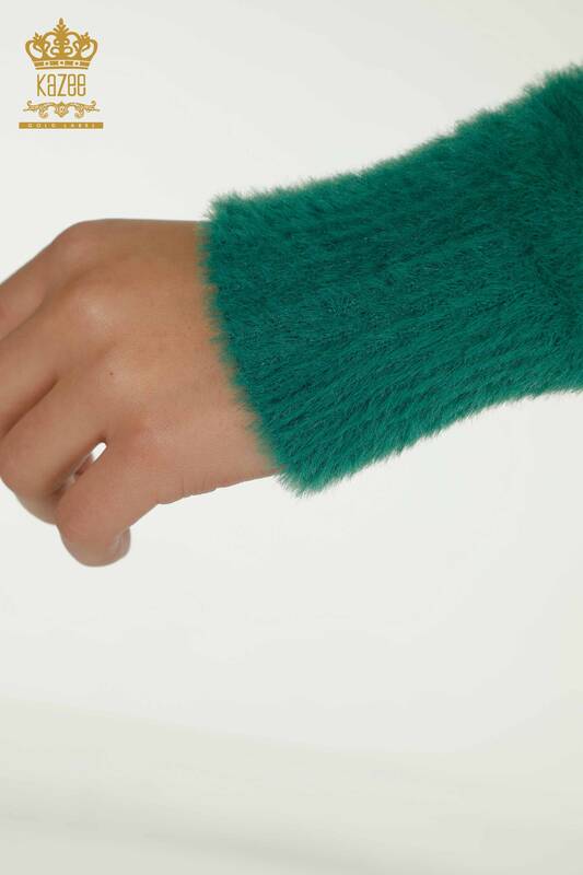 Venta al por mayor Suéter de Punto para Mujer Estampado Angora Verde - 30682 | KAZEE