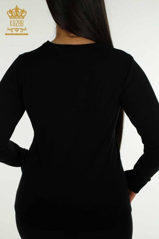 Venta al por mayor Suéter de Punto para Mujer Mariposa Bordada Negro - 30215 | KAZEE
