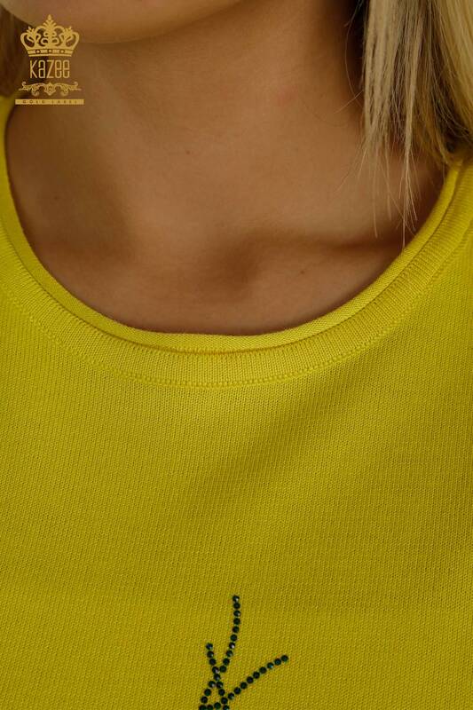Venta al por mayor Suéter de Punto para Mujer Modelo Americano Amarillo - 30335 | KAZEE
