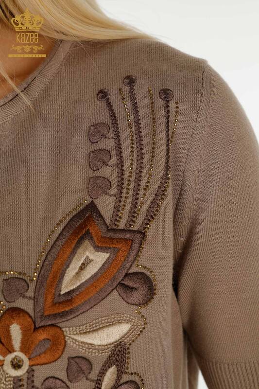Venta al por mayor Suéter de Punto para Mujer Modelo Americano Visón - 16847 | KAZEE