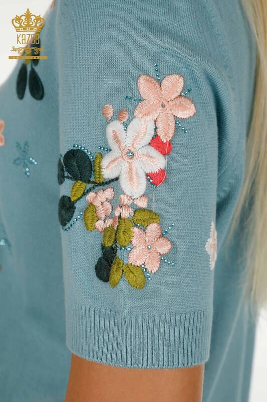 Venta al por mayor Suéter de Punto para Mujer Modelo Americano Mint - 16761 | KAZEE