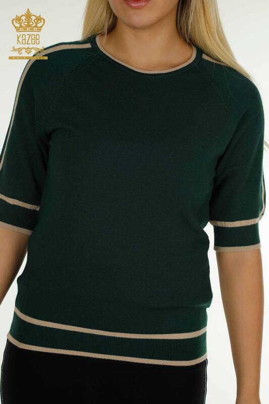 Venta al por mayor Suéter de Punto para Mujer Modelo Americano Verde Oscuro - 30790 | KAZEE