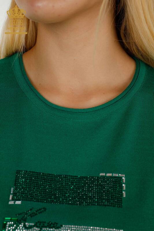 Venta al por mayor Jersey de Punto para Mujer Modelo Americano Verde - 30326 | KAZEE