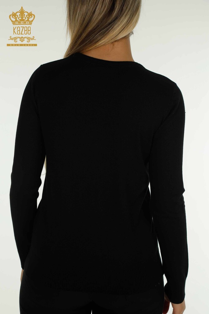 Venta al por mayor Suéter de Punto para Mujer Negro con Bordado de Aves - 30401 | KAZEE - 9