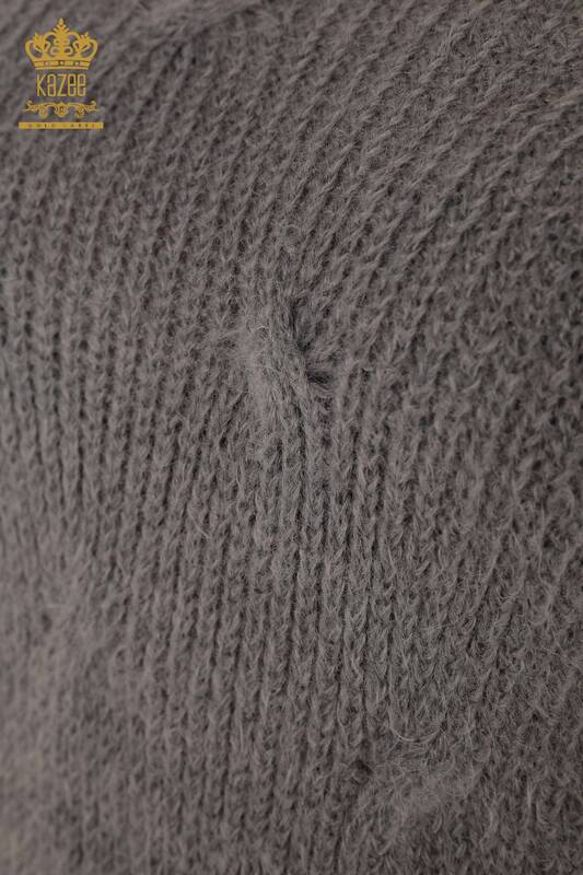 Venta al por mayor de Prendas de Punto para Mujer Suéter Tejido Angora Gris - 19063 | KAZEE