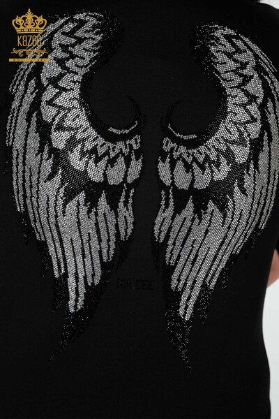 Venta al por mayor Conjunto de chándal para mujer Angel Wing Pattern Black - 17466 | kazee - 12