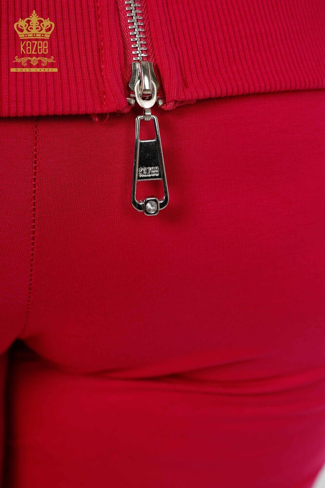 Venta al por mayor Conjunto de chándal para mujer Patrón de ala de ángel fucsia - 17481 | kazee - 10