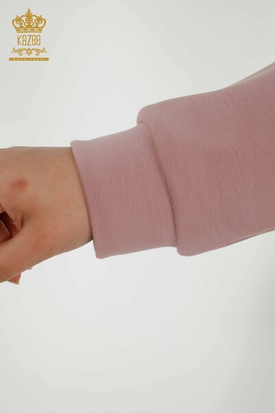 Venta al por mayor Conjunto de chándal de mujer - Bolsillos - Piedra bordada - Rosa - 20398 | kazee - 6