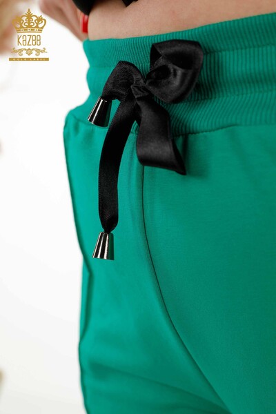 Al por mayor Conjunto de chándal para mujer - Detalle de botones - Negro Verde - 20386 | kazee - Thumbnail