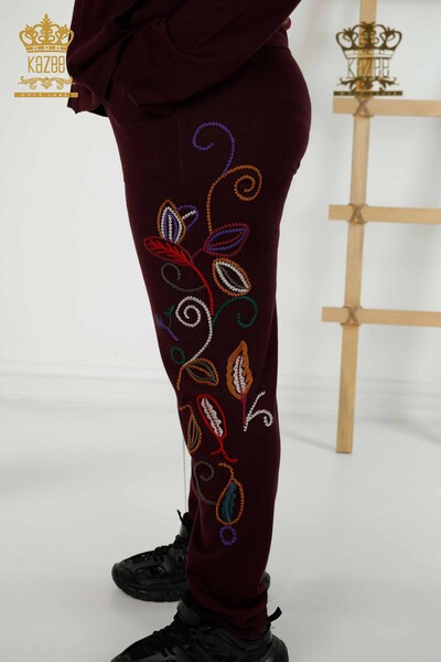Venta al por mayor Conjunto de chándal para mujer - Estampado de colores - Púrpura - 16657 | kazee - Thumbnail