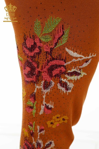 Venta al por mayor Conjunto de chándal para mujer con estampado floral colorido Tan - 16570 | kazee - Thumbnail