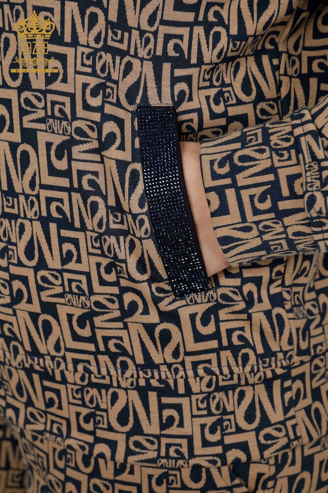 Venta al por mayor Conjunto Chándal Mujer Patrón Mixto Navy Blue Mink - 17445 | kazee - 5