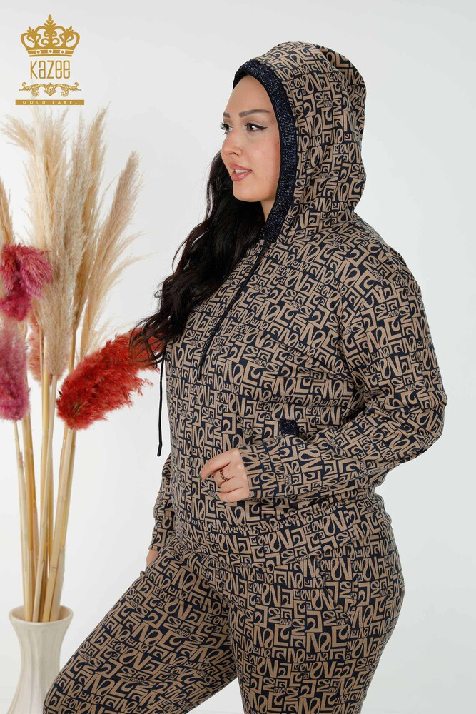 Venta al por mayor Conjunto Chándal Mujer Patrón Mixto Navy Blue Mink - 17445 | kazee - 8