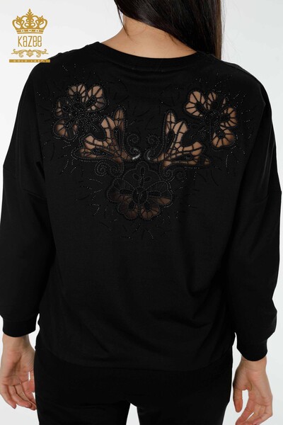 Venta al por mayor Conjunto de Chándal de Mujer Estampado Floral Negro - 17464 | kazee - Thumbnail