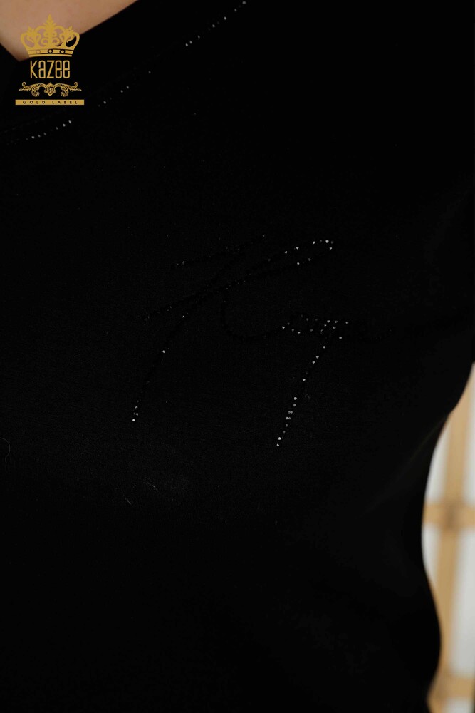 Venta al por mayor Conjunto de chándal para mujer - Hombro detallado - Negro - 20397 | kazee - 4