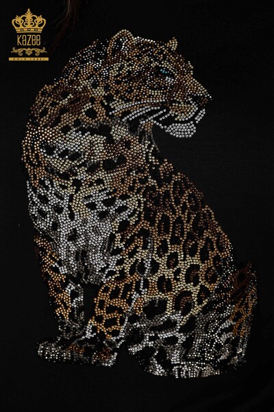 Venta al por mayor Conjunto de chándal para mujer Tiger Pattern Black - 17437 | kazee - Thumbnail