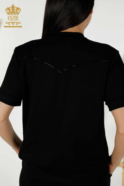 Venta al por mayor Conjunto de chándal de mujer - Piedra bordada - Negro - 17549 | kazee - 13