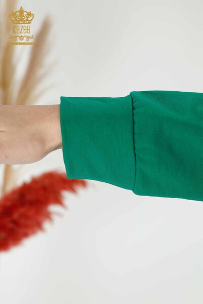 Venta al por mayor Conjunto de Chándal de Mujer Estampado de Gato Verde - 17442 | kazee - Thumbnail