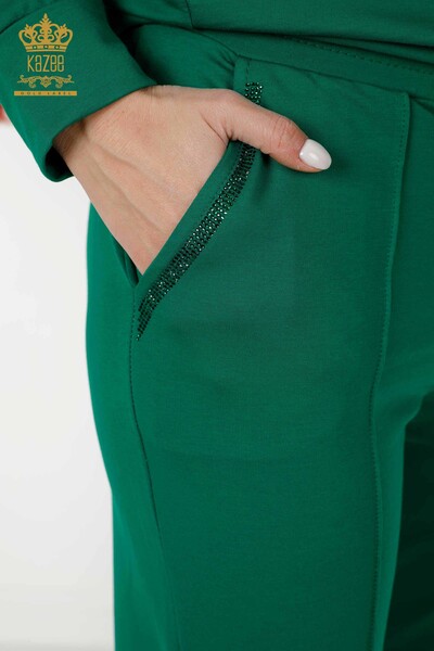 Venta al por mayor Conjunto de Chándal de Mujer Estampado de Gato Verde - 17442 | kazee - Thumbnail