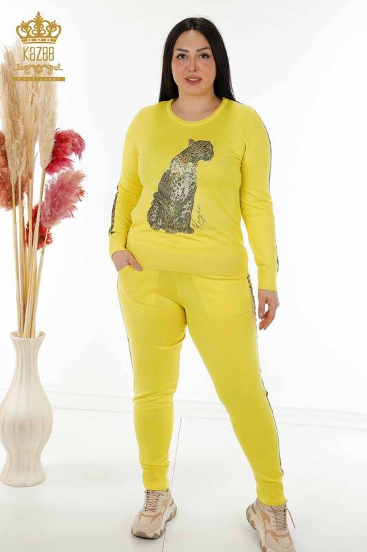 Venta al por mayor Conjunto de chándal para mujer Patrón de tigre amarillo - 16260 | kazee