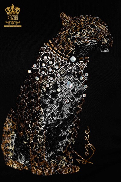 Venta al por mayor Conjunto de chándal para mujer Patrón de tigre Negro - 16260 | kazee - Thumbnail