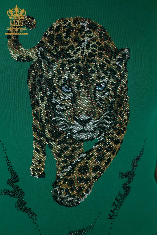 Venta al por mayor Conjunto de chándal para mujer Tiger Pattern Green - 17473 | kazee - 4