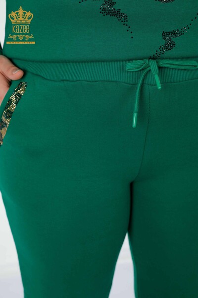 Venta al por mayor Conjunto de chándal para mujer Tiger Pattern Green - 17473 | kazee - 10
