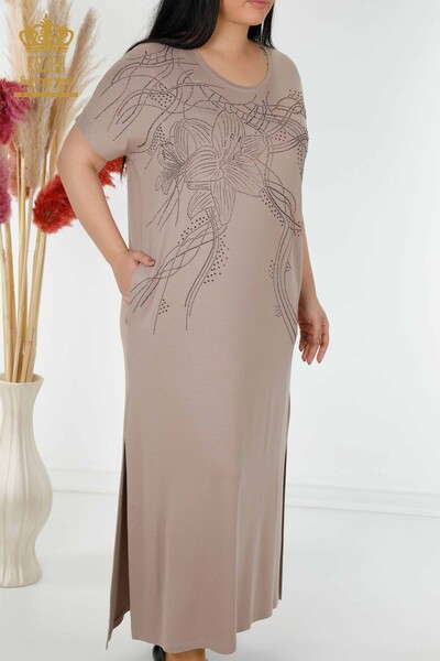 Venta al por mayor Vestido de Mujer con Estampado Floral Mink - 7733 | kazee - Thumbnail (2)
