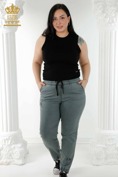 Venta al por mayor de Pantalones de Mujer Cintura Elástica - Mink - 3676 | kazee - Thumbnail
