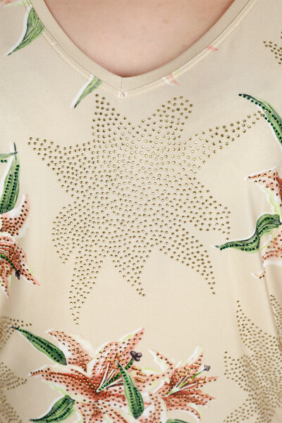 Venta al por mayor Ropa de Mujer Blusa Patrón Floral Digital - 12064 | kazee - Thumbnail