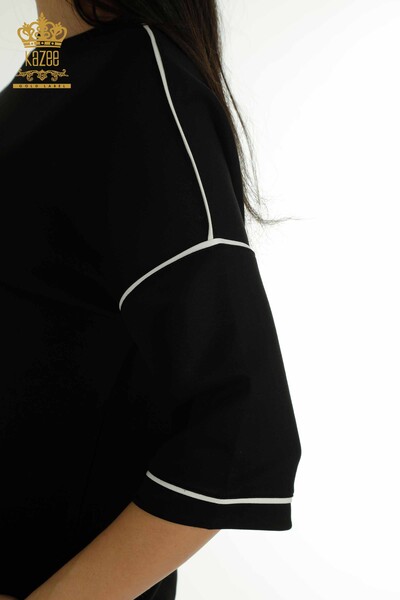 Venta al por mayor Conjunto de Chándal de Mujer con Pantalón Corto Básico Negro - 17699 | KAZEE - Thumbnail