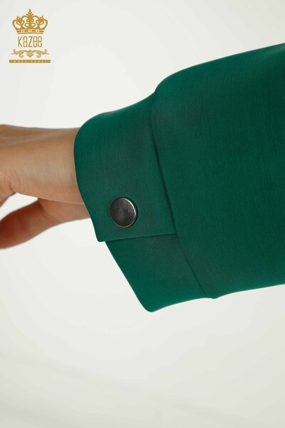 Venta al por mayor Conjunto de chándal para mujer Botón detallado Verde - 17624 | KAZEE - Thumbnail