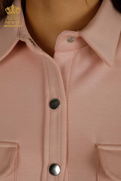 Venta al por mayor Conjunto de chándal para mujer con botones en polvo detallado - 17555 | KAZEE - Thumbnail