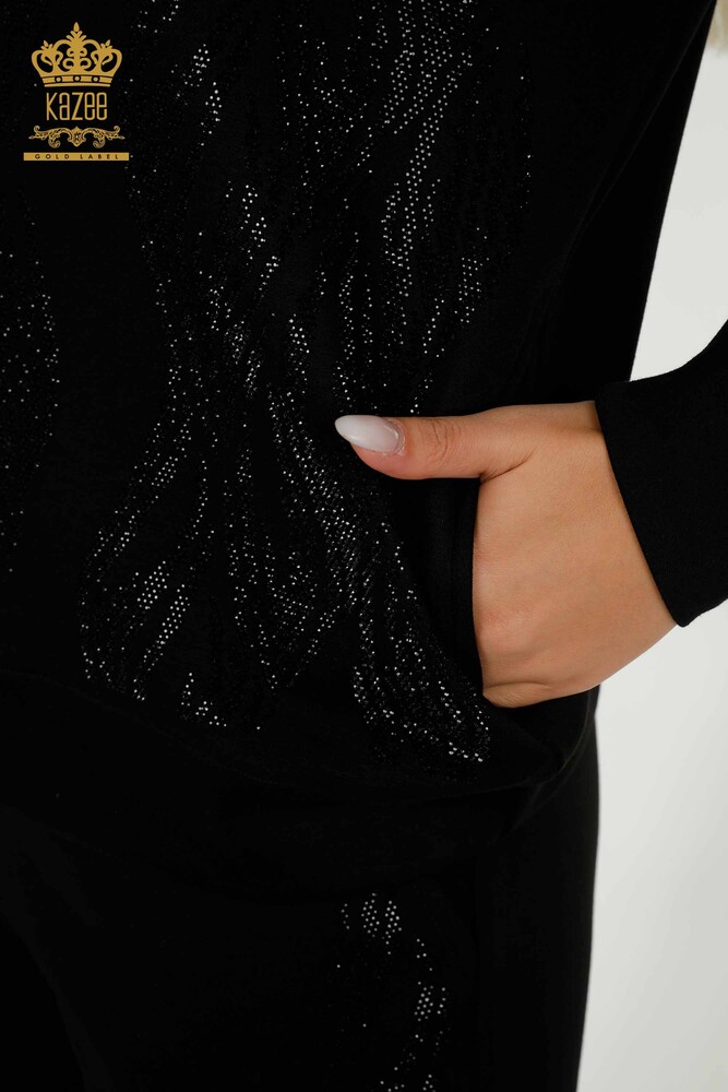 Venta al por mayor Conjunto de Chándal de Mujer con Capucha Negro - 17566 | KAZEE - 8