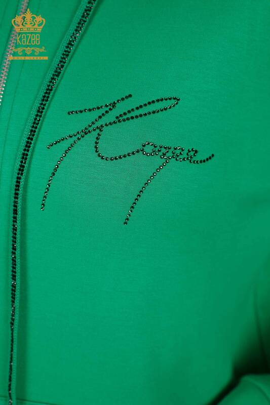 Venta al por mayor Conjunto de chándal para mujer con capucha Verde - 17598 | KAZEE
