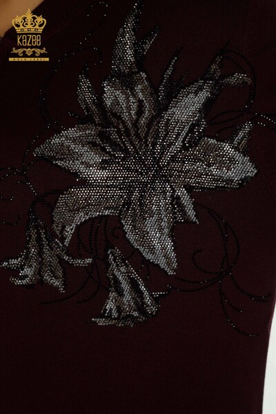 Venta al por mayor Conjunto de chándal para mujer, Ciruela con estampado floral - 16661 | KAZEE - Thumbnail