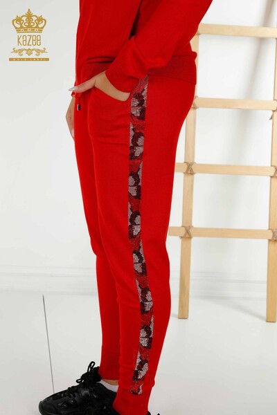 Venta al por mayor Conjunto de Chándal de Mujer Rojo con Estampado de Mariposas - 16678 | KAZEE - Thumbnail