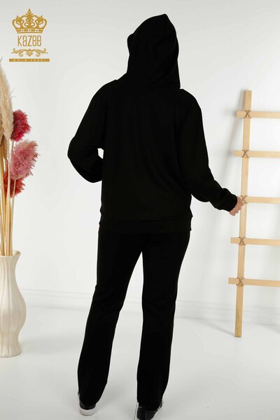 Venta al por mayor Conjunto de chándal para mujer con capucha Negro - 20415 | KAZEE - Thumbnail