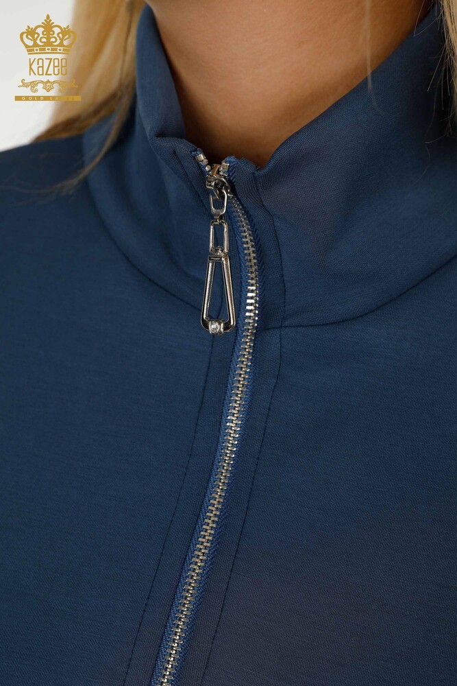 Venta al por mayor Conjunto de chándal para mujer con cremallera Indigo - 17619 | KAZEE - 4