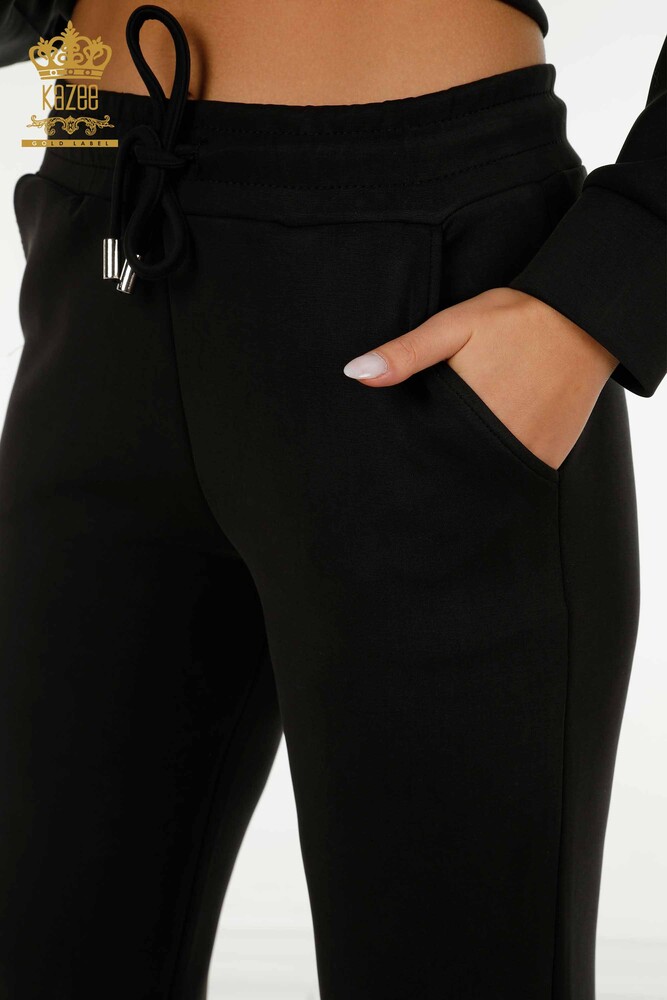 Venta al por mayor Conjunto de Chándal de Mujer Negro con Cremallera - 17619 | KAZEE - 8