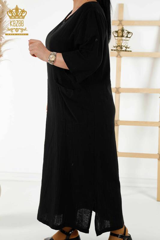 Venta al por mayor Vestido de Mujer - Dos Bolsillos - Negro - 20404 | kazee
