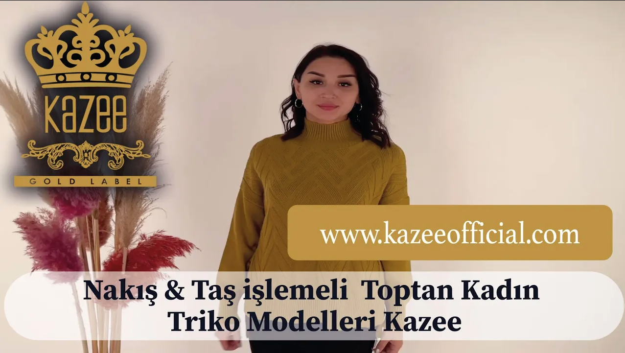 Embroidery and Stone Embroidered Wholesale Women's Knitwear Models Kazee