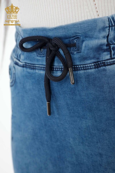 تنورة جينز نسائية - بخصر مطاطي - 4178 | كازي - Thumbnail
