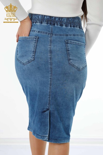 تنورة جينز نسائية - بخصر مطاطي - 4178 | كازي - Thumbnail