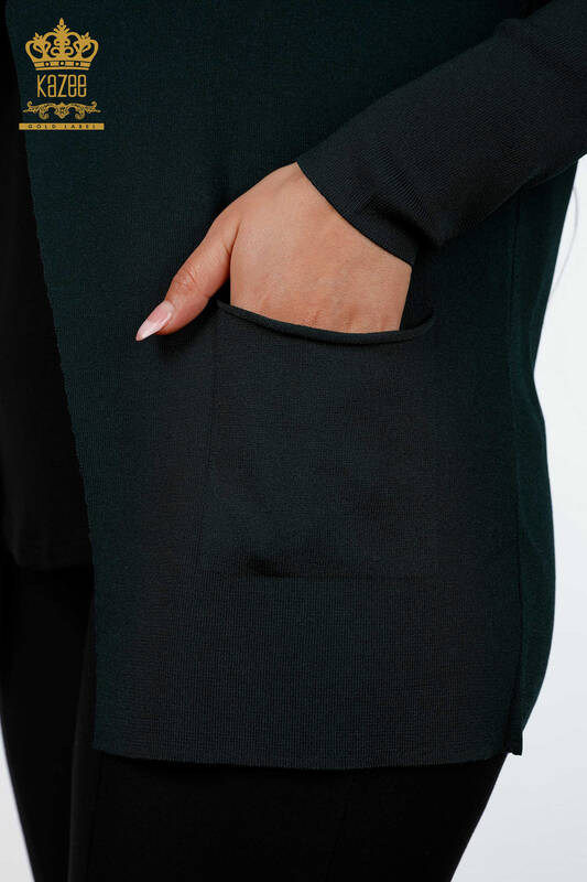 تريكو نسائي كارديجان طويل جيب طويل مفصل فيسكوز - 15744 | كازي